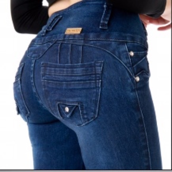 M.Michel Colombian Design Navy Skinny Jeans - Picture 3 of 3